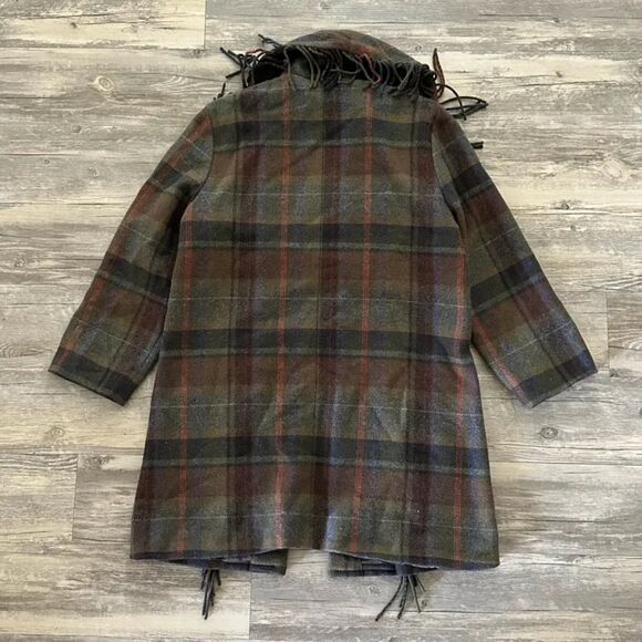 Vintage Lauren Ralph Lauren Wool Plaid Cape Sweater Jacket Size Large - Picture 5 of 6